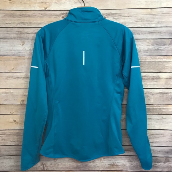 Nike Dri Fit track Jacket Full Zip Run Teal Blue - Picture 5 of 6